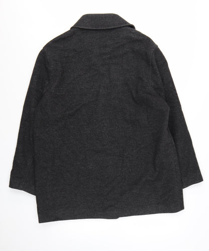 Marks and Spencer Women Grey Wool Blend Overcoat UK 14 Classic Style