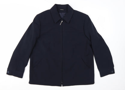 Concept K Women's Blue Polyester Zip Up Mid-Length Jacket Size 14