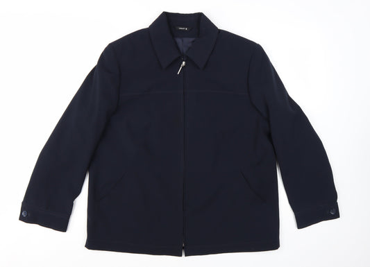 Concept K Women's Blue Polyester Zip Up Mid-Length Jacket Size 14