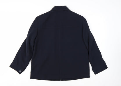 Concept K Women's Blue Polyester Zip Up Mid-Length Jacket Size 14