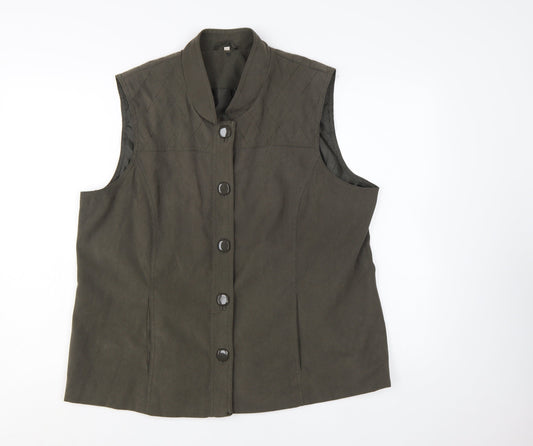 Honor Millburn Women's Green Quilted Waistcoat Size 18