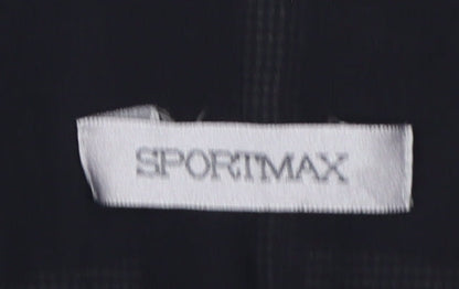 Sportmax Women’s Grey Wool Tailored Belted Jacket Size 12