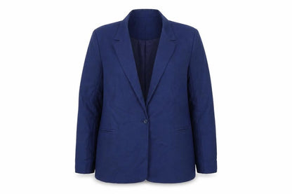 Moygashel Fabric Women's Blue Size 18 Single-Breasted Blazer
