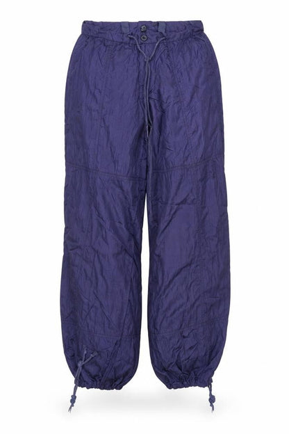 Motel Rocks Womens Blue Cargo Trousers Size S Lightweight Nylon Drawstring