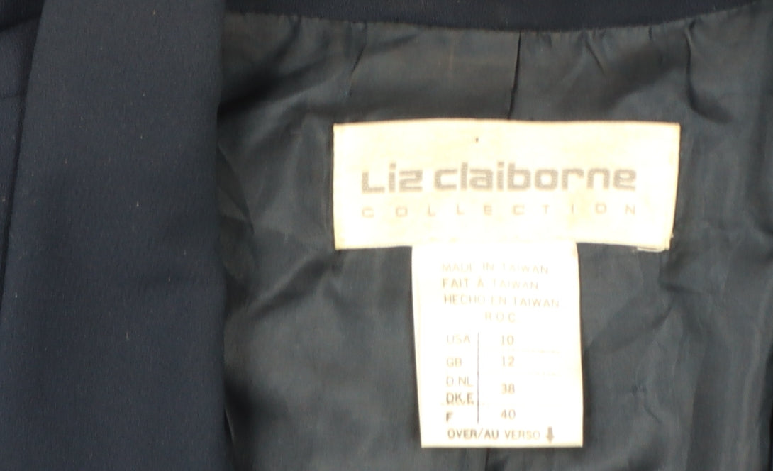 Liz Claiborne Women Blue Size 12 Classic Long Sleeve Blazer
