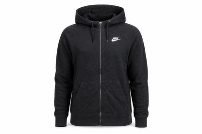 Nike Women's Black Full Zip Hoodie M Cotton Blend Casual