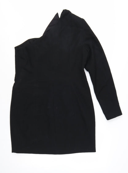 Michelle Keegan Women’s Black One Shoulder Sheath Dress Size 16