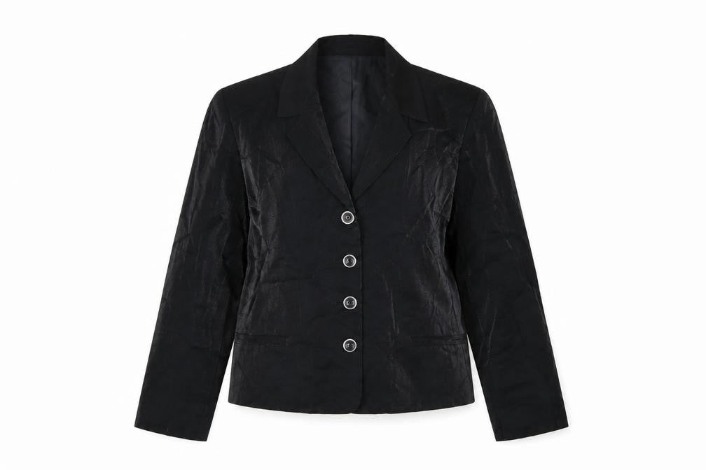 Hervé Benard Women's Black Petites Size 8P Tailored Blazer Jacket