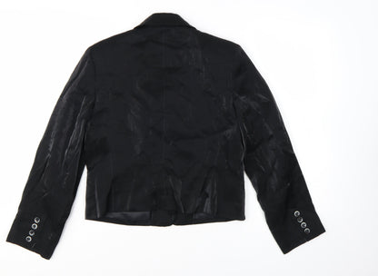 Hervé Benard Women's Black Petites Size 8P Tailored Blazer Jacket