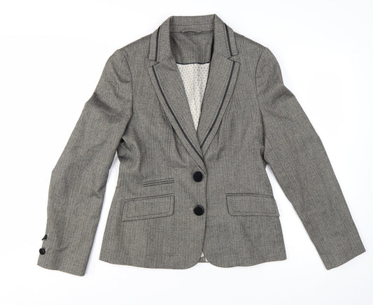 F&F Womens Grey Size 12 Classic Single-Breasted Suit Blazer