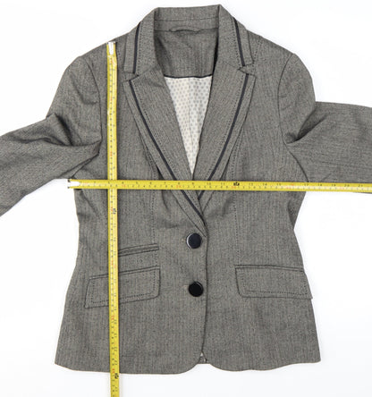 F&F Womens Grey Size 12 Classic Single-Breasted Suit Blazer