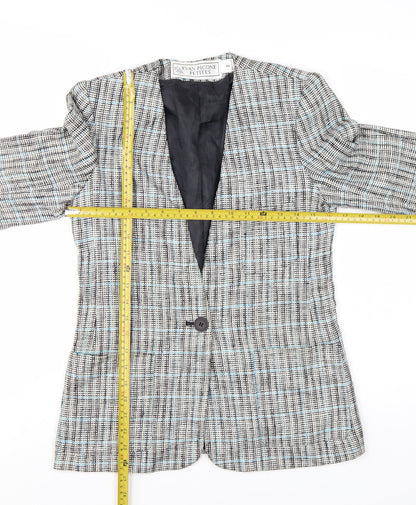 Evan-Picone Petites Women's Beige Checked Blazer Jacket Size 2