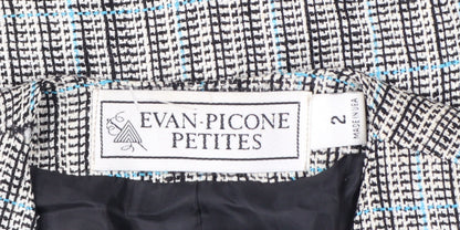 Evan-Picone Petites Women's Beige Checked Blazer Jacket Size 2