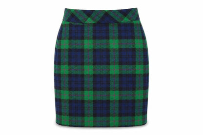 L.L.Bean Women Green Check Wool Knee Length Pencil Skirt Size 10