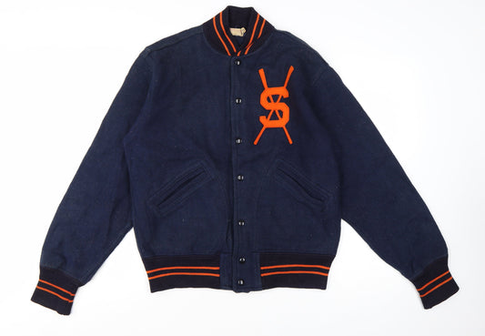 Wilson Men's Navy Wool Syracuse Varsity Jacket Size 42 Vintage