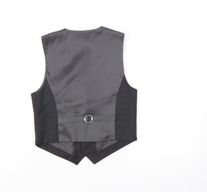 Marks and Spencer Boys Black Waistcoat 7-8 Years Classic Formal Suit Vest