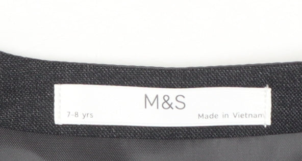 Marks and Spencer Boys Black Waistcoat 7-8 Years Classic Formal Suit Vest