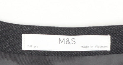 Marks and Spencer Boys Black Waistcoat 7-8 Years Classic Formal Suit Vest
