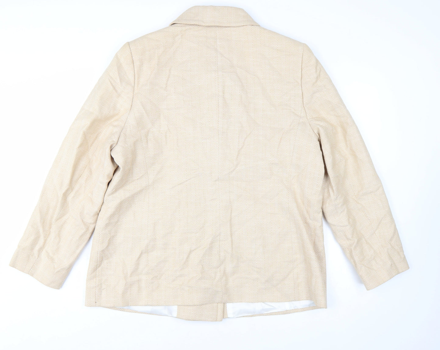 Windsmoor Women's Beige Cotton Double-Breasted Blazer UK 18