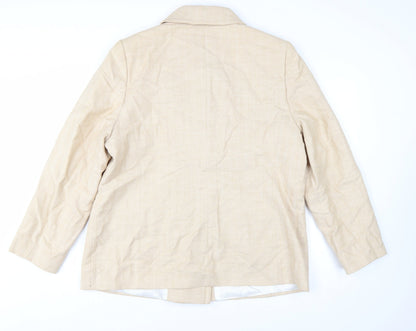 Windsmoor Women's Beige Cotton Double-Breasted Blazer UK 18