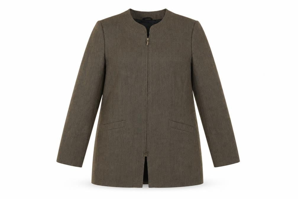Viyella Petite Brown Wool Blend Mid-Length Lined Blazer UK 12