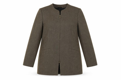 Viyella Petite Brown Wool Blend Mid-Length Lined Blazer UK 12