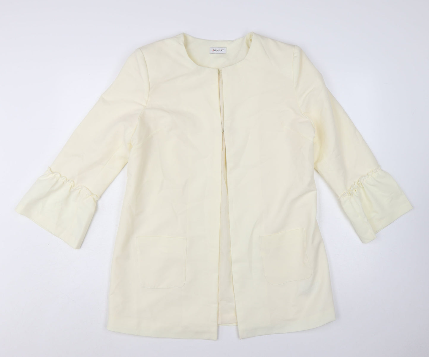 Damart Women Ivory Mid-Length 3/4 Sleeve Blazer Jacket UK 14