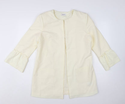 Damart Women Ivory Mid-Length 3/4 Sleeve Blazer Jacket UK 14