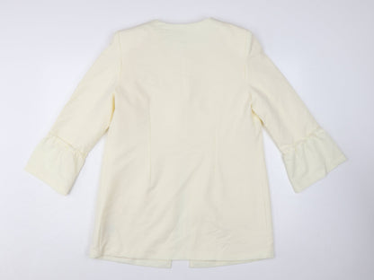 Damart Women Ivory Mid-Length 3/4 Sleeve Blazer Jacket UK 14