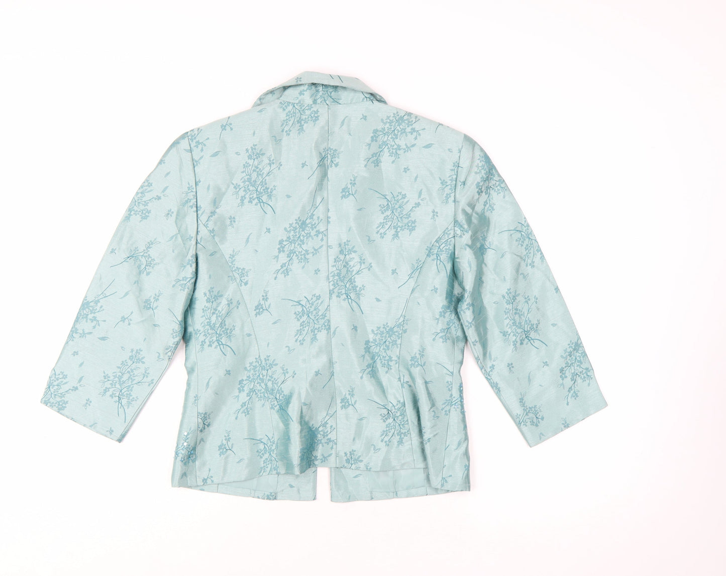 Jessica Howard Women’s Petite Green Floral Brocade Suit Jacket Size 10P