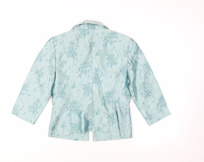 Jessica Howard Women’s Petite Green Floral Brocade Suit Jacket Size 10P