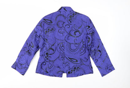 Erin London Women's Purple Paisley Blazer Jacket M Tailored Fit