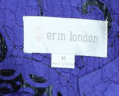Erin London Women's Purple Paisley Blazer Jacket M Tailored Fit