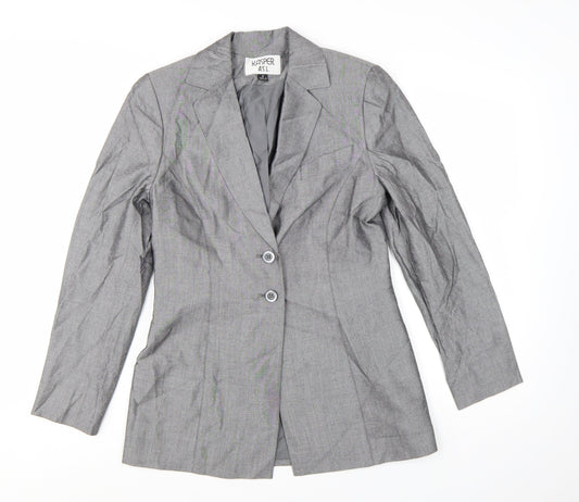 Kasper A.S.L. Women's Grey Size 4 Single-Breasted Suit Jacket