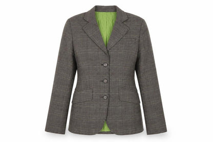 Suzy Shier Women's Brown Checked Single-Breasted Blazer Size 8