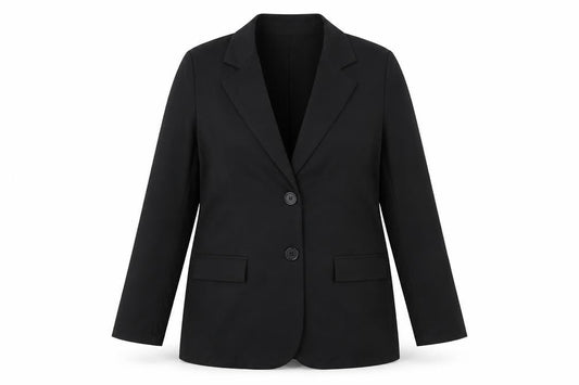 Boohoo Women Black Tailored Two-Button Blazer UK 14