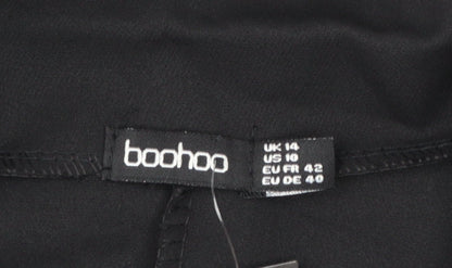Boohoo Women Black Tailored Two-Button Blazer UK 14