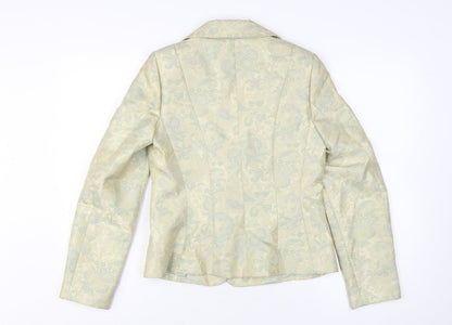 Marks and Spencer Women’s Green Jacquard Blazer UK 10 Single Breasted