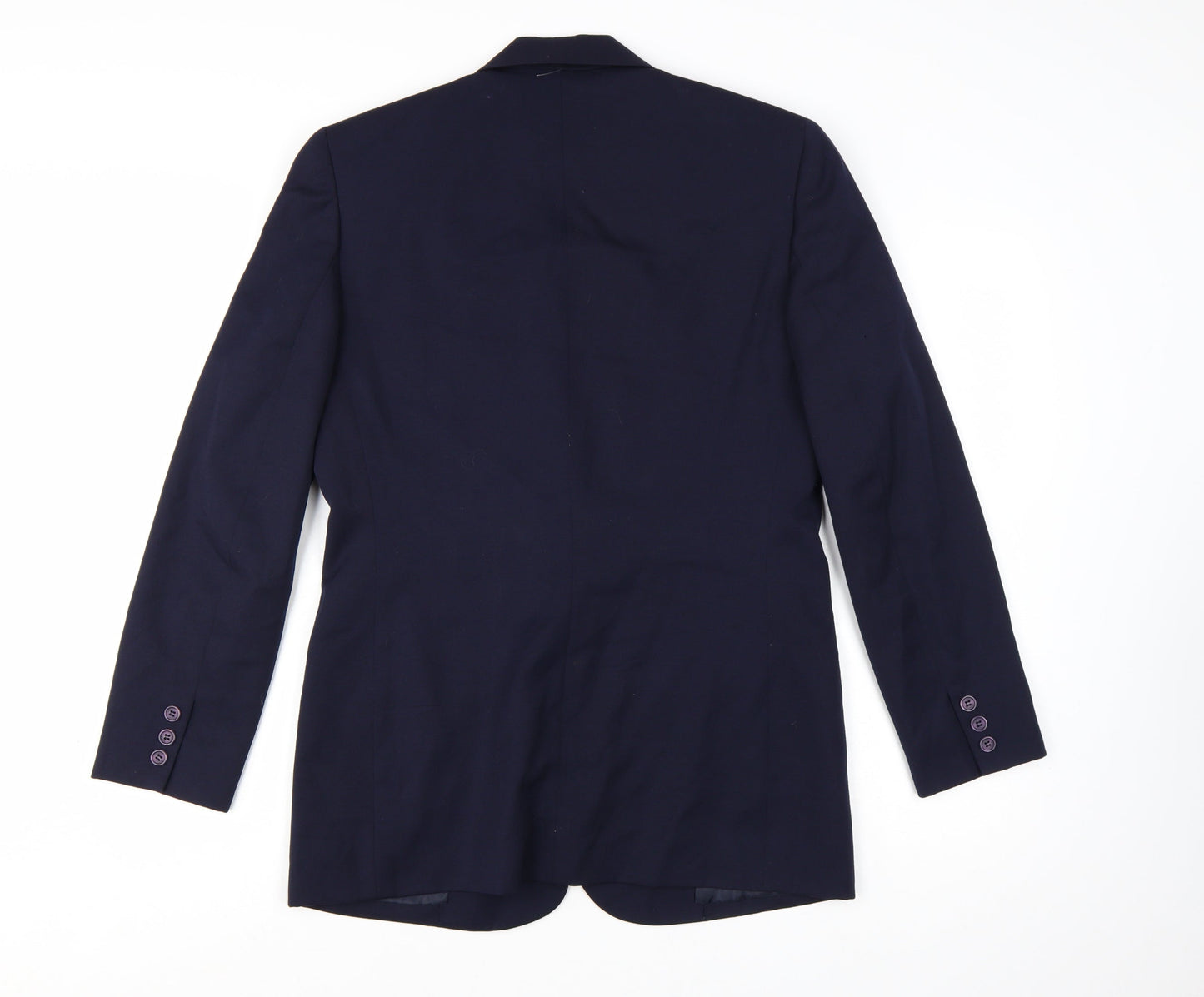 Talbots Women Navy Wool Single-Breasted Blazer Jacket Size 10