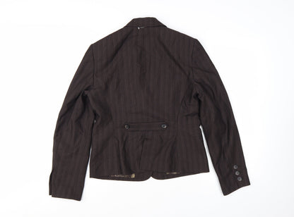 Jones New York Suit Brown Pinstripe Womens Blazer UK 10 Tailored Jacket