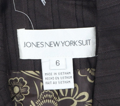 Jones New York Suit Brown Pinstripe Womens Blazer UK 10 Tailored Jacket