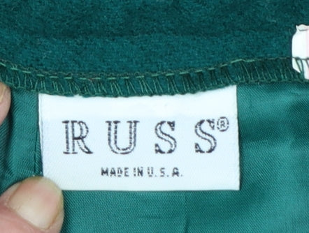 RUSS Womens Green High Waist Pleated Trousers Size 10
