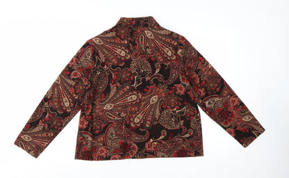 Briggs New York Petite Red Paisley Velvet Blazer Women PL
