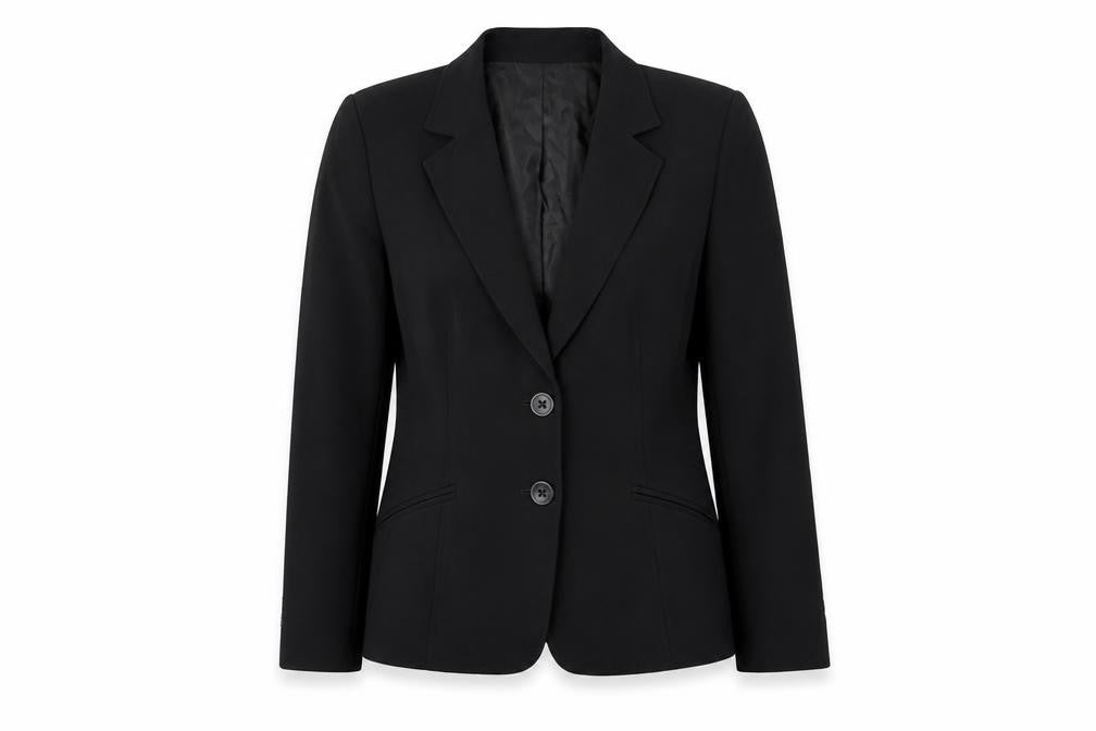 Talbots Petites Black Single-Breasted Blazer Women's Size 12 Petite Acetate Blend