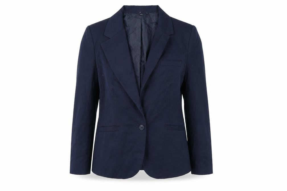 Chadwicks Women Blue Size 12 Classic Single-Breasted Blazer