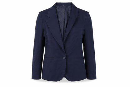 Chadwicks Women Blue Size 12 Classic Single-Breasted Blazer
