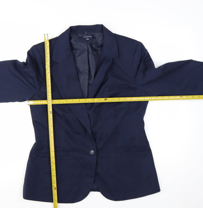 Chadwicks Women Blue Size 12 Classic Single-Breasted Blazer