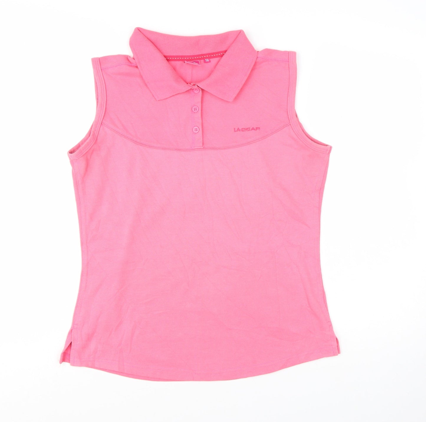 LA Gear Women's Pink Sleeveless Polo Shirt Size 16