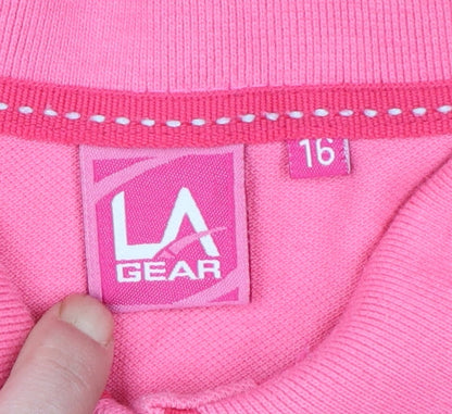 LA Gear Women's Pink Sleeveless Polo Shirt Size 16