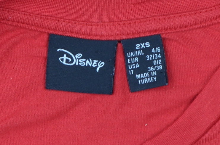 Primark Disney Women's Red Mickey Mouse T-Shirt Nightshirt 2XS